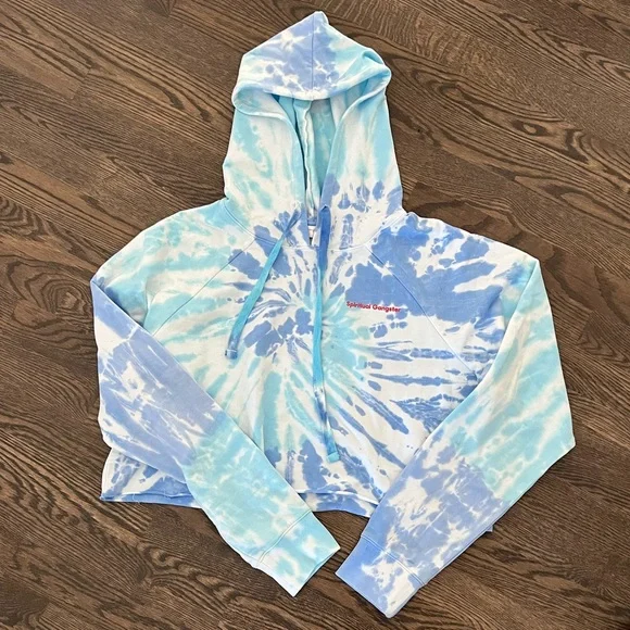 NWT Spiritual Gangster Aruba Tie Dye Luna Crop Hoodie Sz Medium - Picture 4 of 9